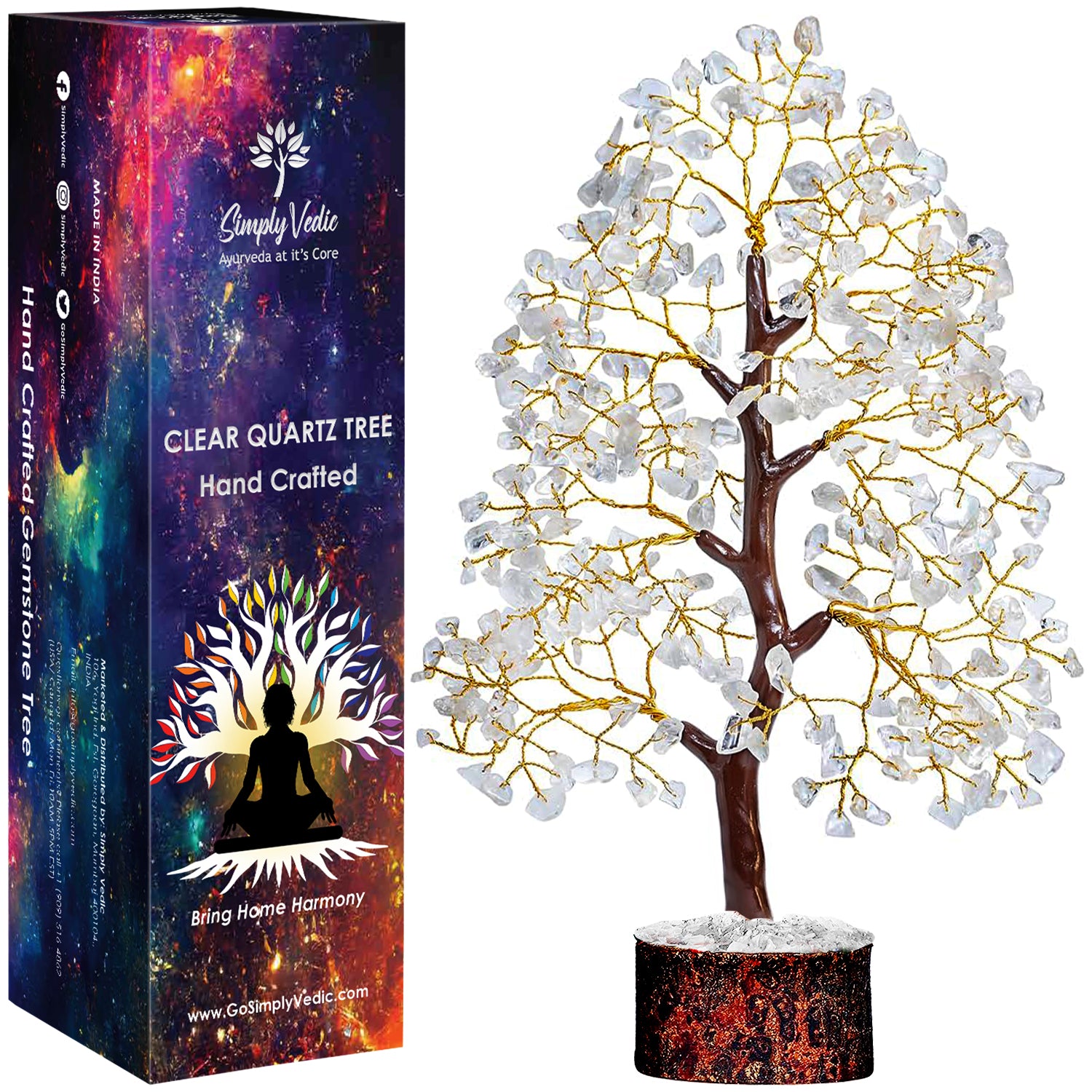 7 Chakra Clear Quartz Crystal Tree - Healing Tree for Energy Balance ...