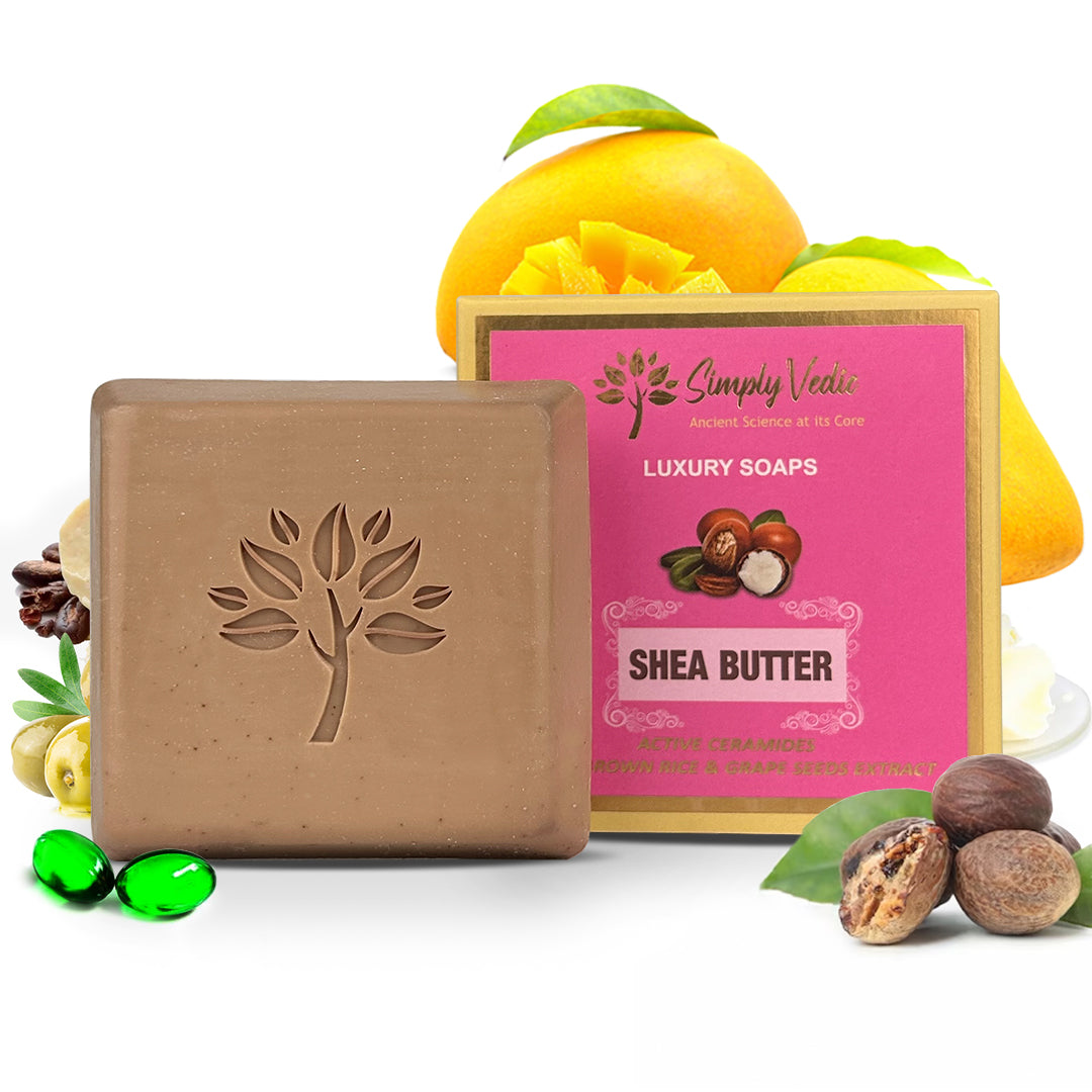 Simply Vedic Pack of 10 Luxury Shea Butter Soap Bars (114 grams each) simplyvedic