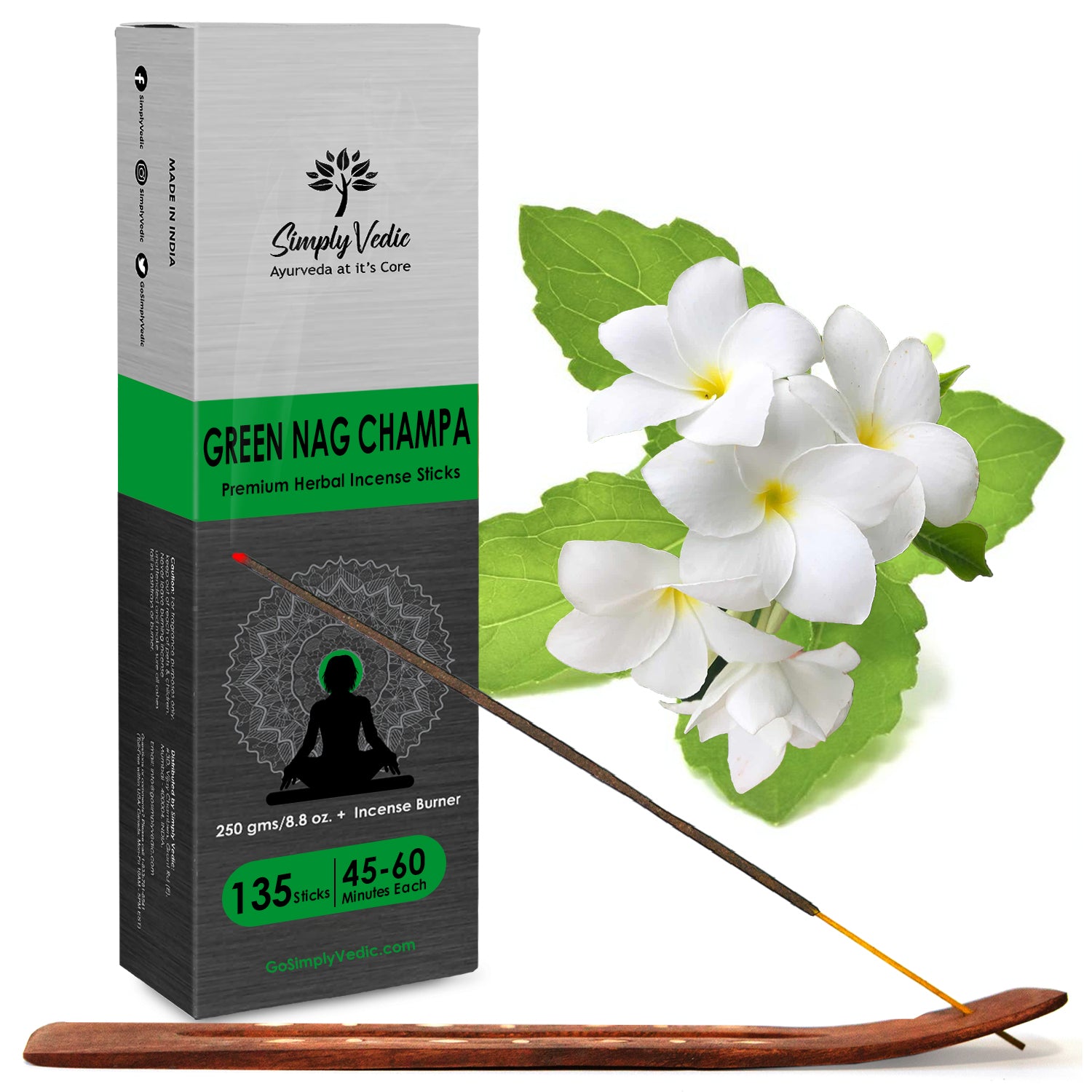 Green Nag Champa Incense Sticks simplyvedic