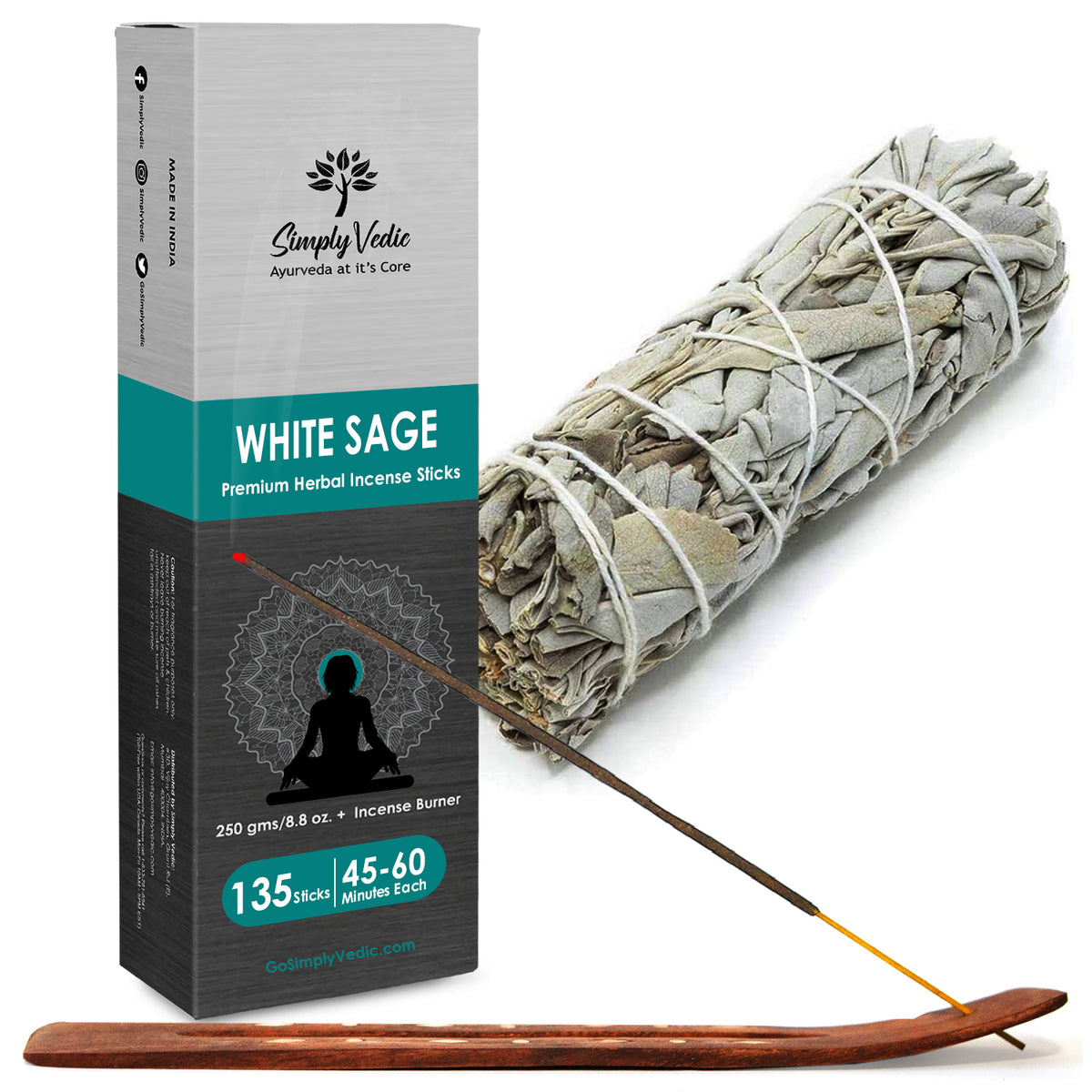 White Sage Agarbatti 250-Grams simplyvedic