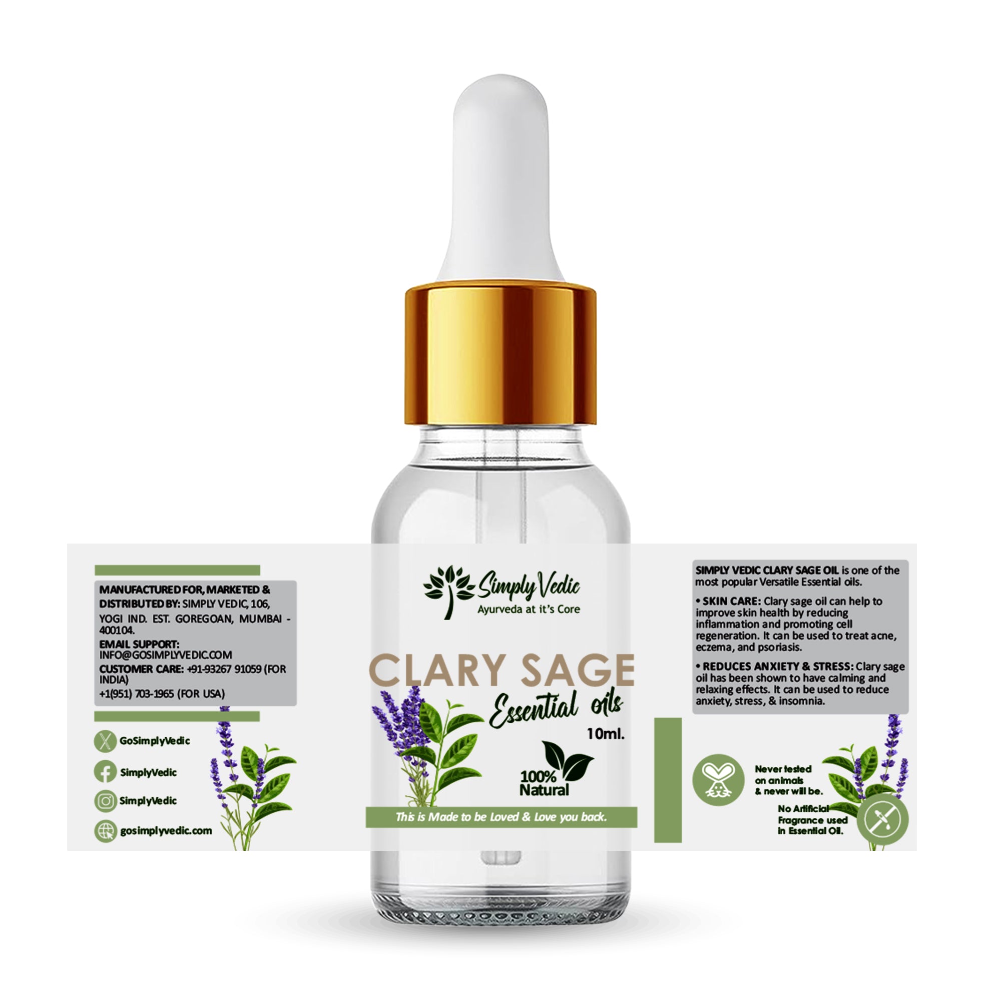 Simply Vedic Clary Sage Essential Oil