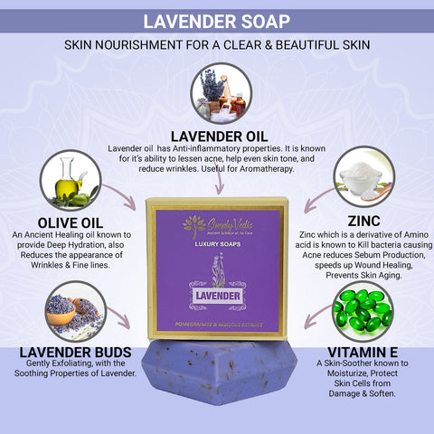 Simply Vedic Pack of 10 Lavender Soap Bar (114 grams each)
