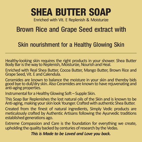 Simply Vedic Pack of 10 Shea Butter Soap Bars (114 grams each)
