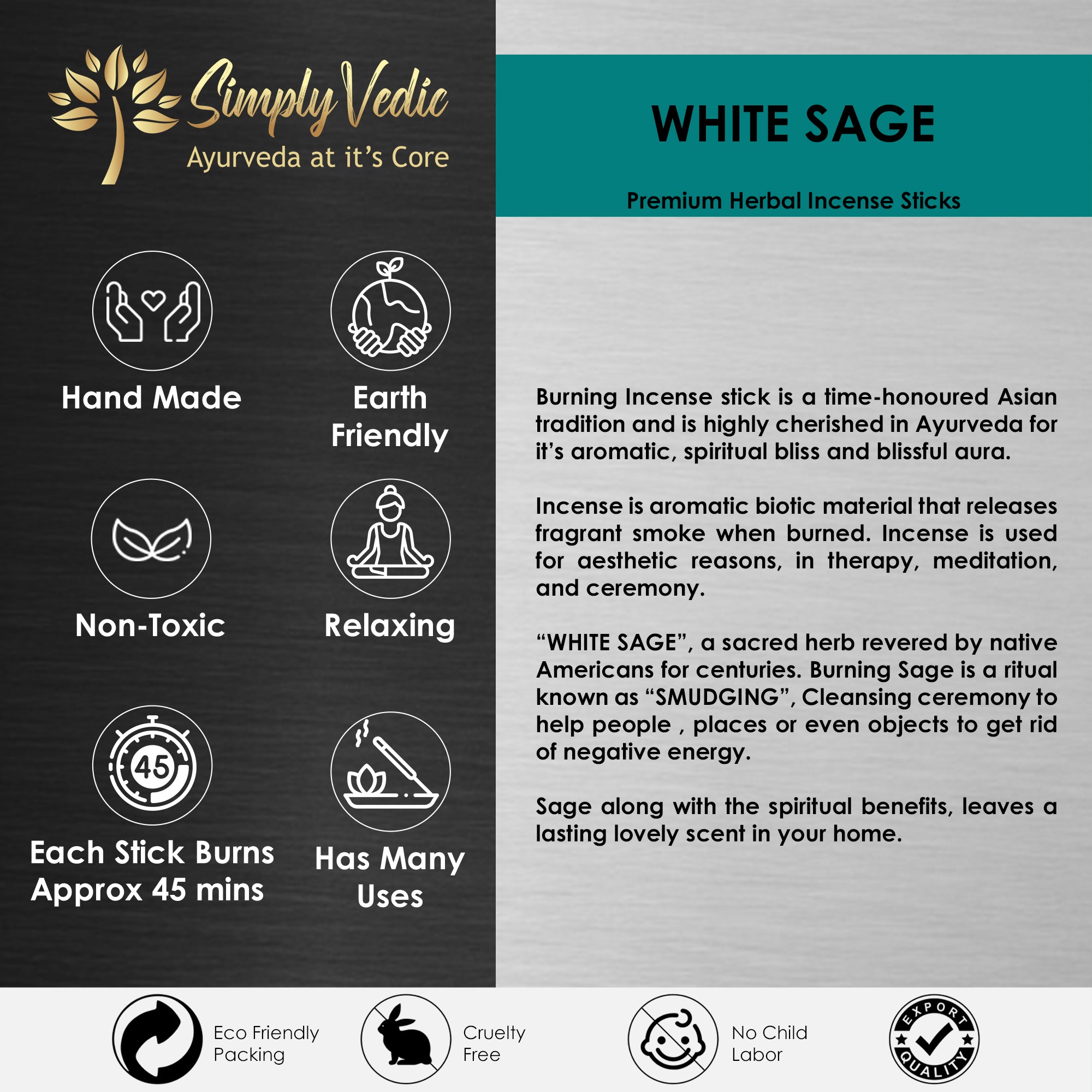 White Sage Agarbatti 250-Grams simplyvedic