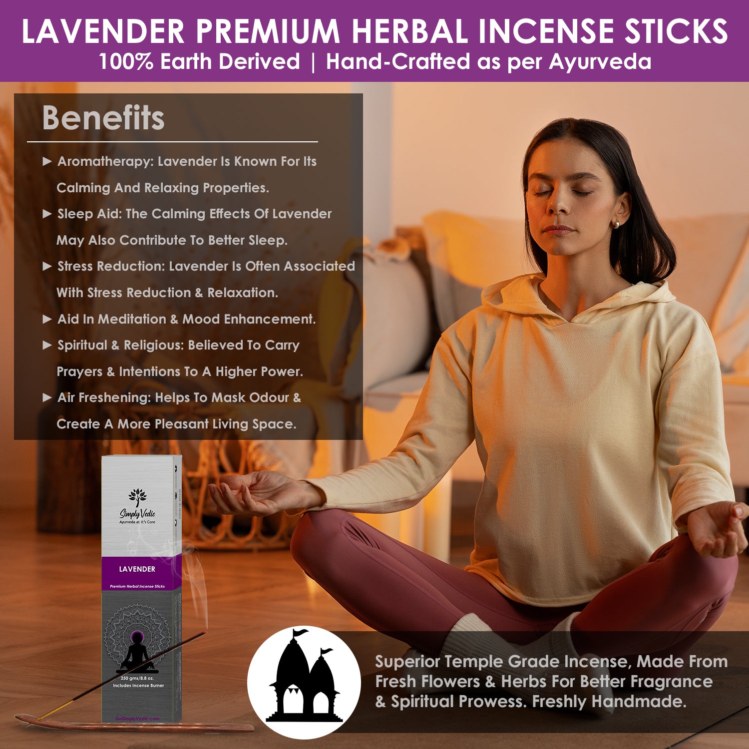 Lavender Incense Sticks simplyvedic