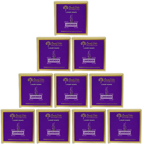 Simply Vedic Pack of 10 Lavender Soap Bar (114 grams each)