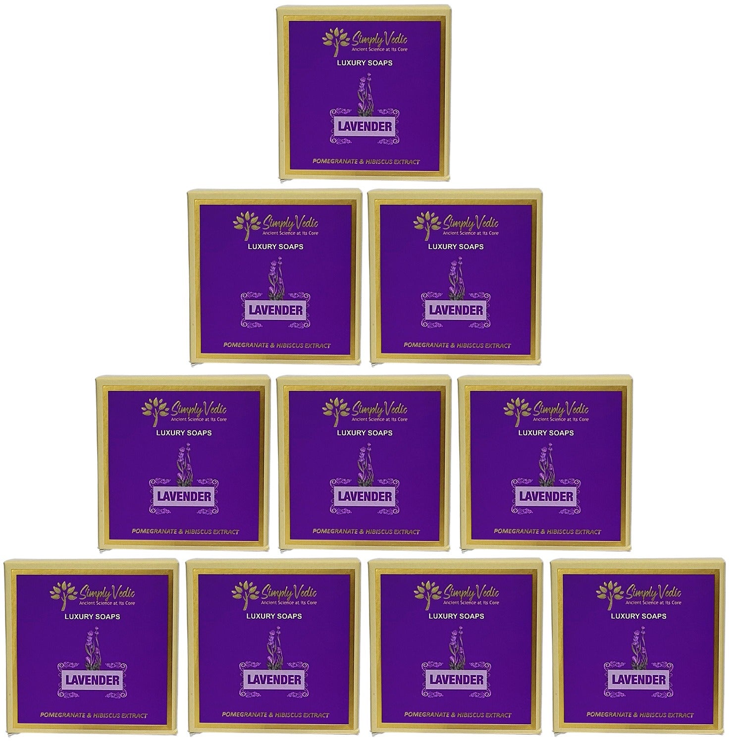 Simply Vedic Pack of 10 Luxury Lavender Soap Bar (114 grams each) simplyvedic