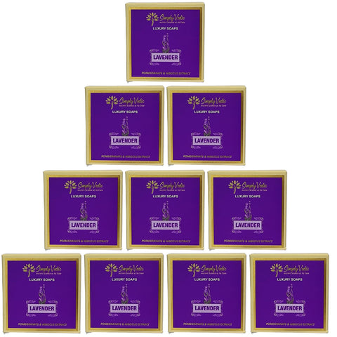 Simply Vedic Pack of 10 Luxury Lavender Soap Bar (114 grams each) simplyvedic