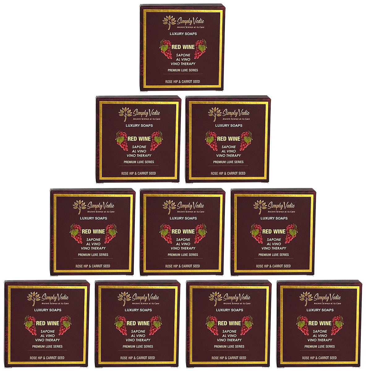 Simply Vedic Pack of 10 Luxury Red Wine Soap Bars (114 Grams each) simplyvedic