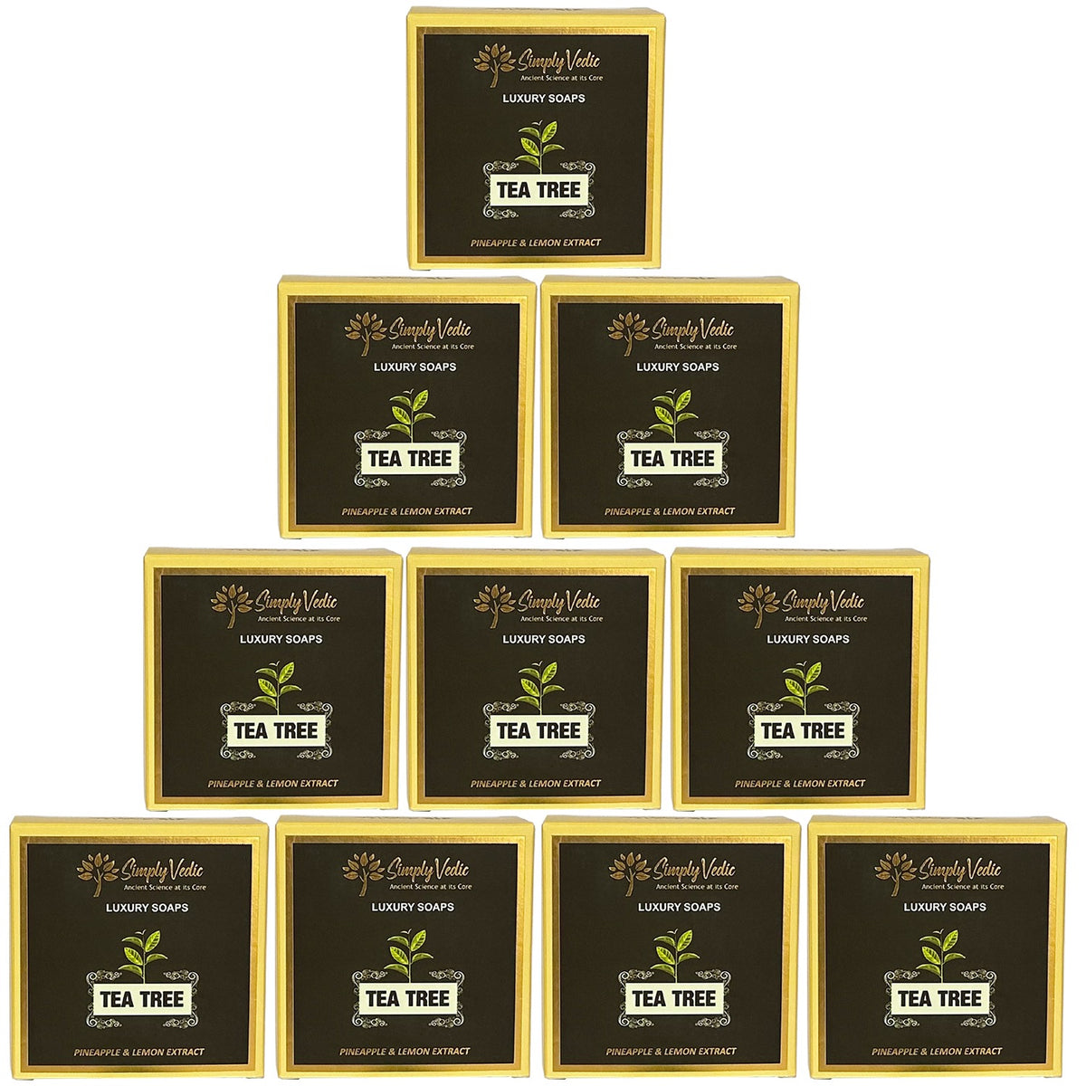 Simply Vedic Pack of 10 Luxury Tea Tree Soap Bars (114 grams each) simplyvedic