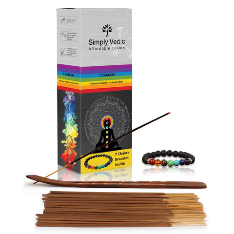 7 Chakra Incense Stick with Bracelet (20 Sticks X 7 Variants)